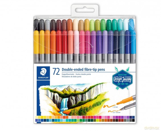 Flamastry dwustronne Design Journey 72 kolory Staedtler