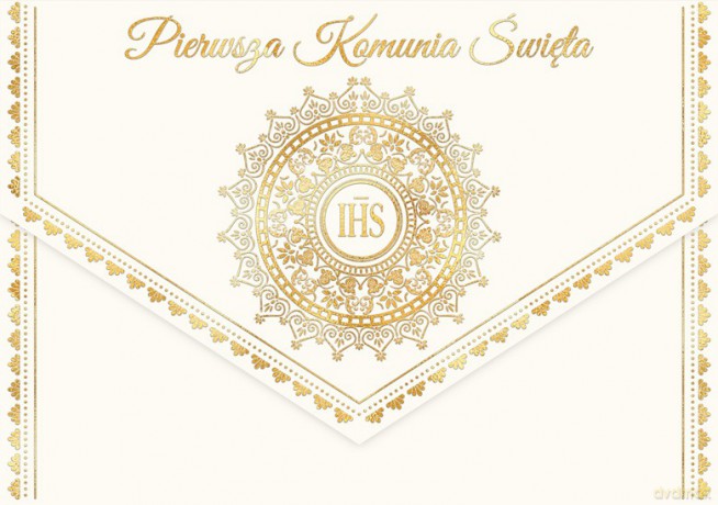 Karnet A5 koperta Komunia IHS
