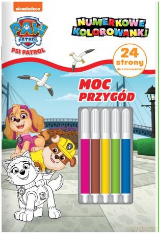 Moc przygód. Psi Patrol. Numerkowe kolorowanki [KSIĄŻKA]