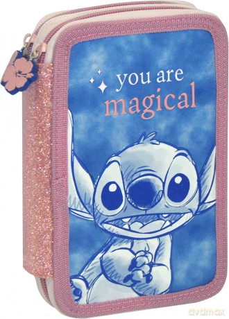 Piórnik 2-komorowy z wyposażeniem Stitch ST00024