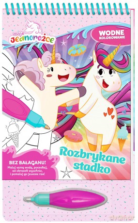 Rozbrykane stadko. Moje Jednorożce. Wodne kolorowanie [KSIĄŻKA]