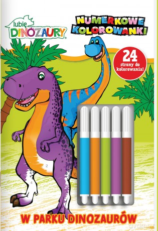 W parku dinozaurów. Lubię Dinozaury. Numerkowe kolorowanki [KSIĄŻKA]