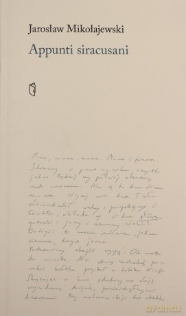 Appunti siracusani - Jarosław Mikołajewski [KSIĄŻKA]