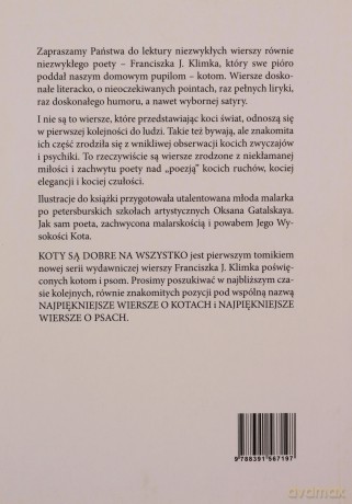 Koty są dobre na wszystko. Najpiękniejsze wiersze o kotach. (Tom 2) - Franciszek J. Klimek [KSIĄŻKA]