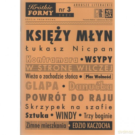 Księży młyn Krótkie formy Nr 3 /2021 - Łukasz Nicpan [KSIĄŻKA]