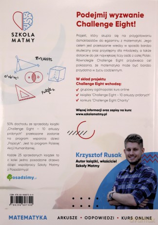Matematyka. Egzamin ósmoklasisty. 10 arkuszy próbnych z odpowiedziami. Challenge Eight - Krzysztof Rusak [KSIĄŻKA]
