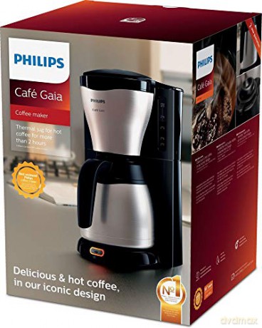 Philips - Caf Gaia Coffee maker Black, Stainless steel Cup volume 15 Thermal jug (HD7548/20)