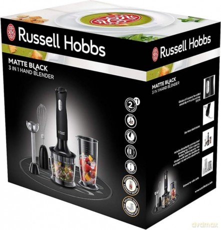 Russell Hobbs - Matte Black 3 in 1 Hand Blender