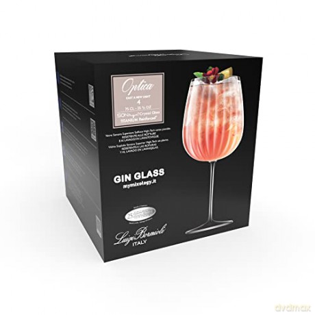 Luigi Bormioli - Optica Gin&Tonic Burgundy Glass 75 cl 4 pcs.