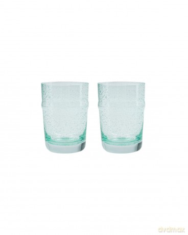 House Doctor - Set of 2 - Rain Glass Low - Aqua (262681015)