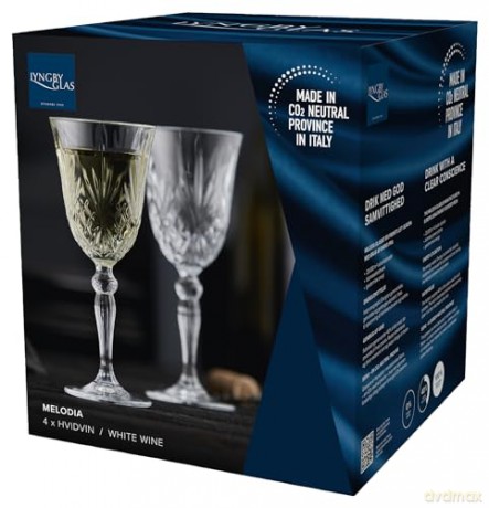 Lyngby Glas - Crystal Clear Melodia White Wine Glass 21 cl - Set of 4 (916099)