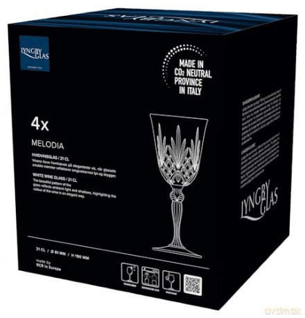 Lyngby Glas - Crystal Clear Melodia White Wine Glass 21 cl - Set of 4 (916099)