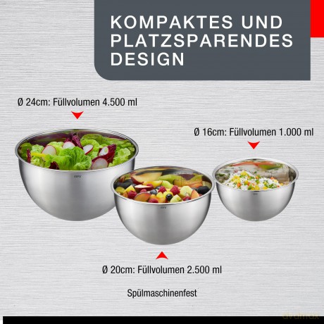 Gefu - Set of bowls MONDI, 3 pcs. Lid inclusive