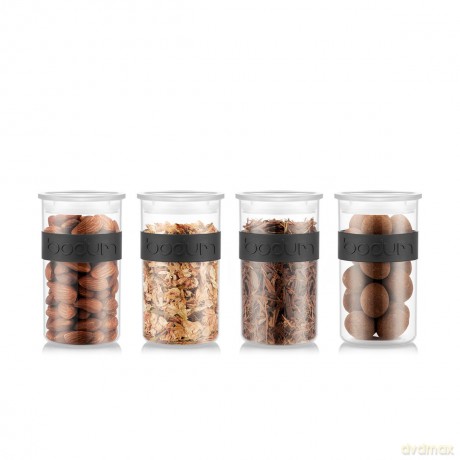 Bodum - PRESSO storage jar 0.25 l - 4 pcs Black