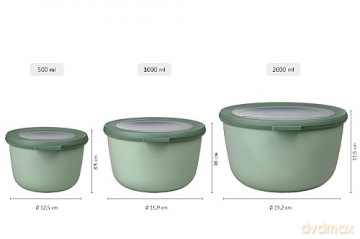 Mepal - Cirqula High Bowl Set of 3 - Nordic Sage