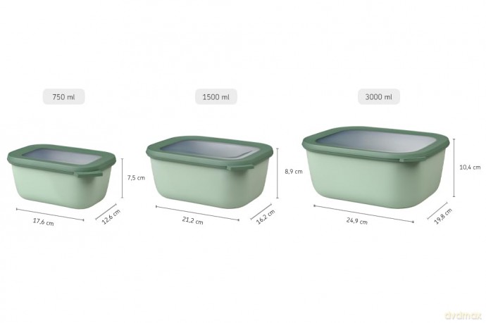 Mepal - Cirqula High Rect Bowl Set - Nordic White (14604)