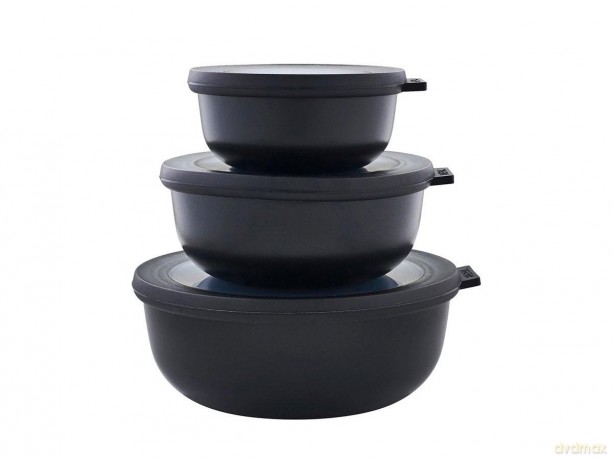 Mepal - Cirqula Low Bowl Set Of 3 - Black (233089)