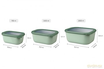 Mepal - Cirqula Low Rect Bowl Set - Nordic White (14598)