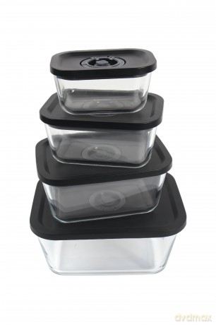 Sobczyk - Set of 4 - Glass storage Containers + pump