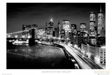 New York - Manhattan Nocą [PLAKAT]