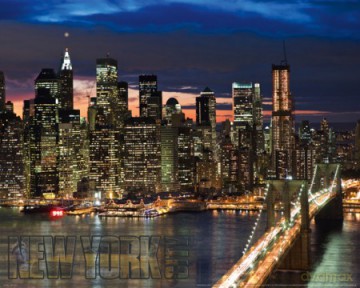 Nowy Jork - Manhattan Nocą [PLAKAT]