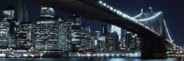 Nowy Jork Brooklyn Bridge Nocą [PLAKAT]