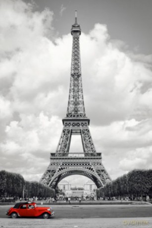 Paris Red Car [PLAKAT]