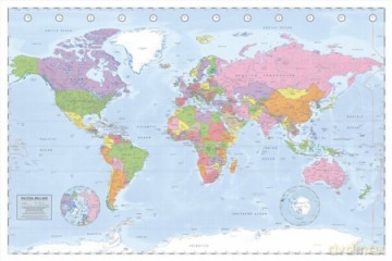 Polityczna Mapa Świata (Miller Projection) [PLAKAT]