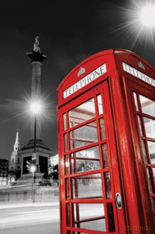 Red Telephone Box (Trafalgar Square) [PLAKAT]