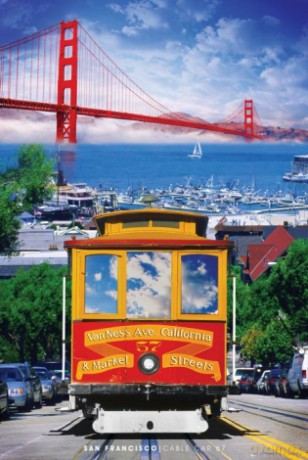 San Francisco Cable Car Colour [PLAKAT]