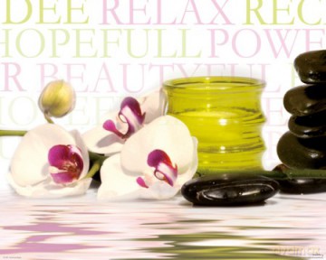 Storczyk Orchidea - Zen Stones - Spa [PLAKAT]