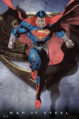 Superman Man Of Steel Comic Style Flying [PLAKAT]