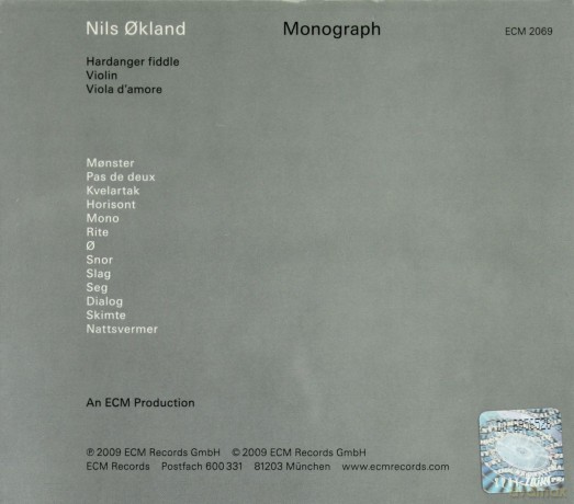 Nils Okland: Monograph [CD]