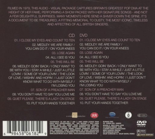 Dusty Springfield: Live At The Royal Albert Hall (digipack) [CD]+[DVD]