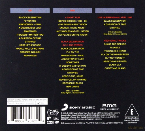 Depeche Mode: Black Celebration [CD]+[DVD]
