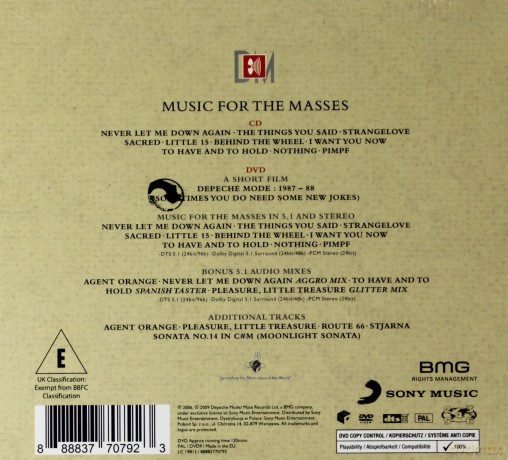 Depeche Mode: Music For The Masses [CD]+[DVD]