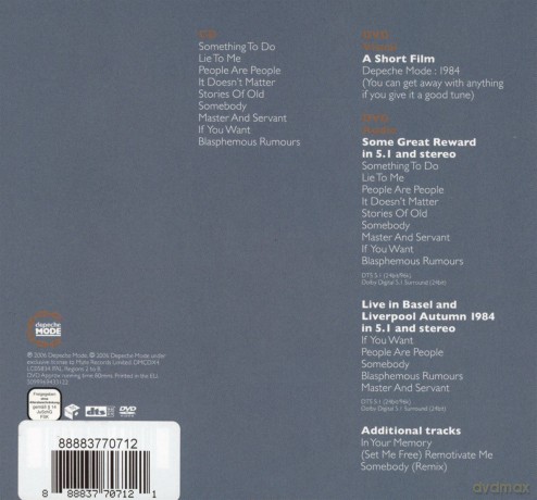 Depeche Mode: Some Great Reward (digipack) [CD]+[DVD]