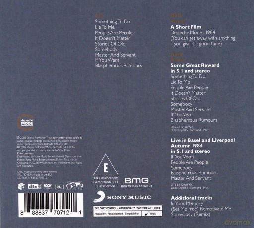 Depeche Mode: Some Great Reward (digipack) [CD]+[DVD]