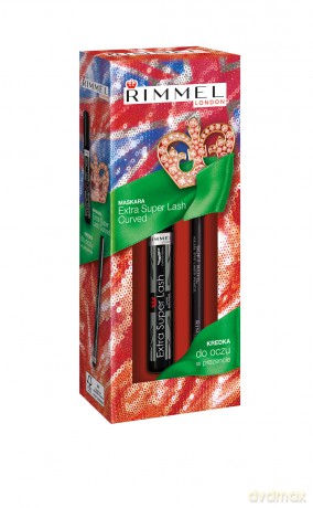 Zestaw Rimmel Tusz do Rzęs Extra Super Lash, Kredka czarna [2xKOSMETYKI]