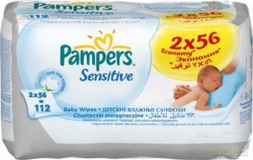 Pampers Sensitive Chusteczki Wkład 2 x 56szt.