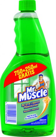 Mr Muscle Płyn Do Mycia Szyb Zielony Zapas 750ml + 250ml [CHEMIA]