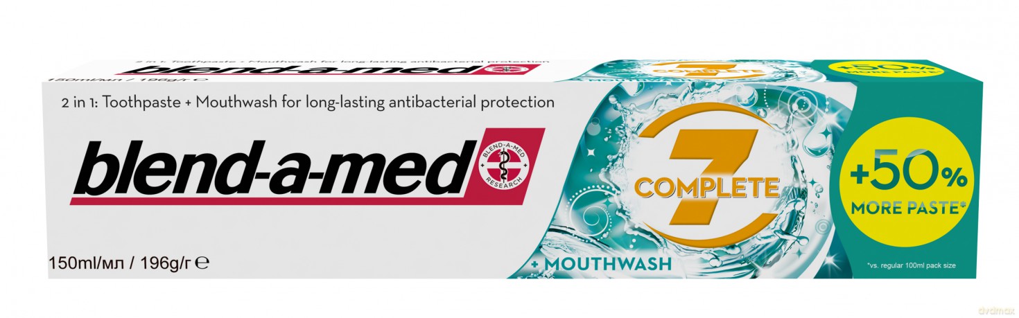 Blend-A-Med Pasta Do Zębów Complete 7 +Mouthwash 150ml [KOSMETYKI]