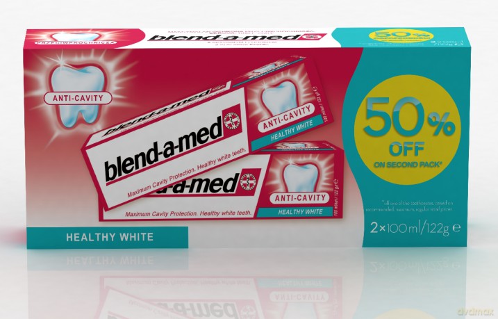 Blend-A-Med Pasta Do Zębów Anti Cavity White 2x100ml [KOSMETYKI]