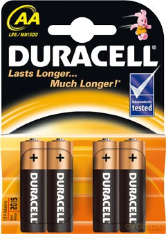 Duracell Baterie Alkaliczne Lr6 Aa 1500mah/1,5v C&B 4sztuki