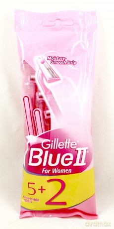 Gillette Blue II Regular Dla Kobiet Torebka 5+2sztuki