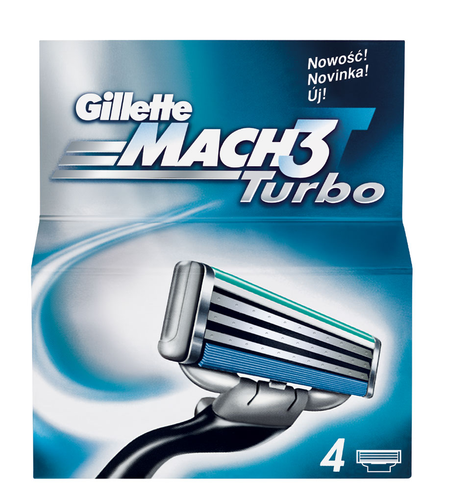 Gillette Mach3 Turbo Wkład 4sztuki
