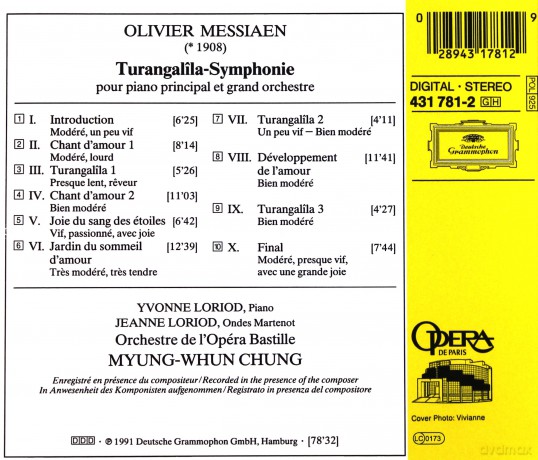 Obast Chung: Messiaen:Turangalila-Symphonie [CD]
