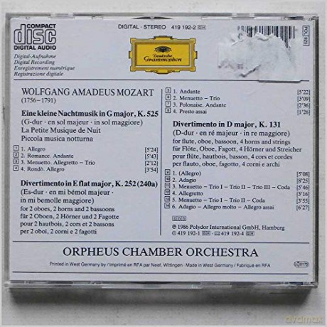 Oco: Mozart:Eine Kleine Nachtmusik+ [CD]
