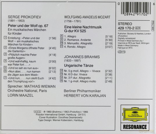 Odep Maazel Karajan: Prokofiev: Peter And The Wolf + [CD]