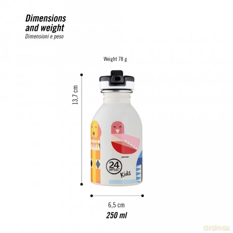 24 Bottles - Kids Collection - Urban Bottle 500 ml w. Sports Lid - Jungle Friends (24B917)
